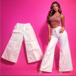 Ralph Lauren 31x26 Crop Wide Leg Jeans White NWT 100% Cotton